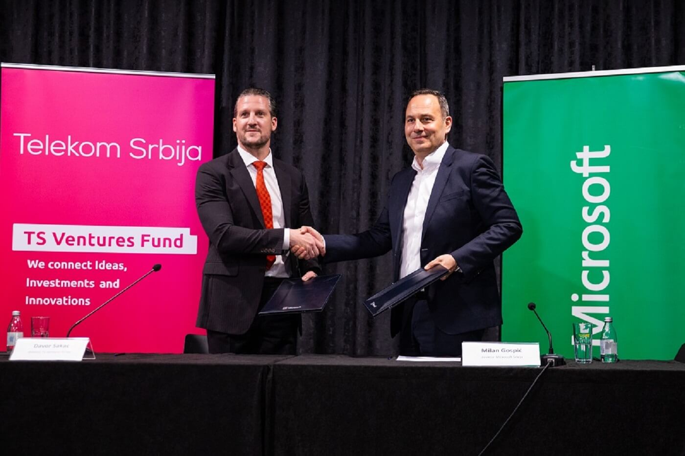 Potpisivanje ugovora, Microsoft i TS Ventures fond Telekoma Srbija