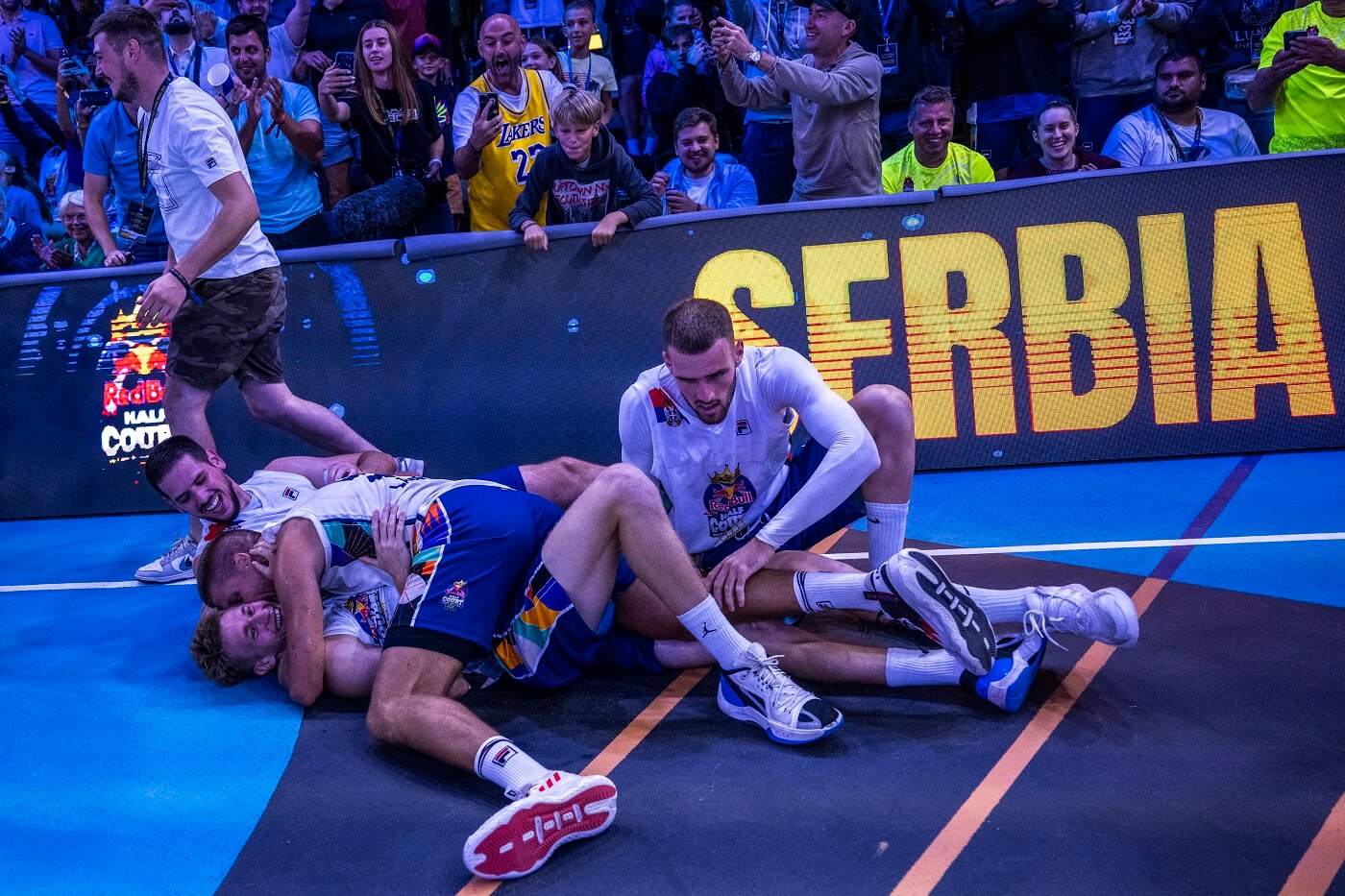 Participants compete during the Red Bull Half Court World Final in Belgrade, Serbia on September 17, 2023.