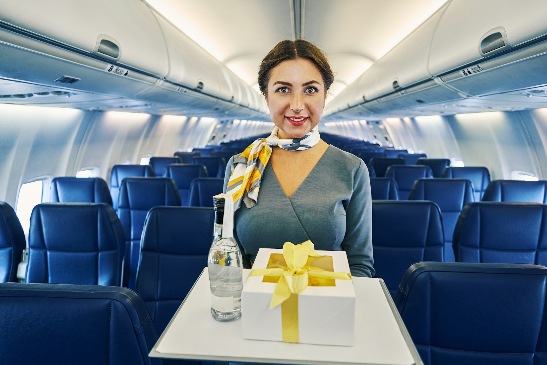 avion, besplatno piće, stjuardesa,