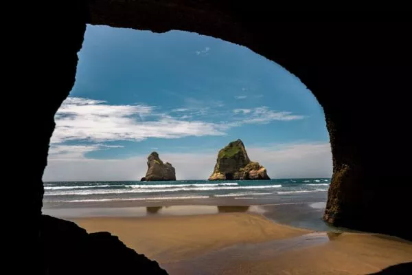 Wharariki, Novi Zeland, more, plaža