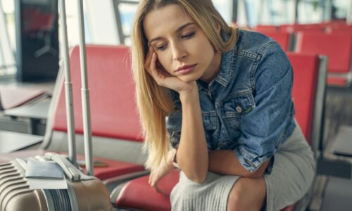 dosada, putovanje, turizam, devojka, aerodrom