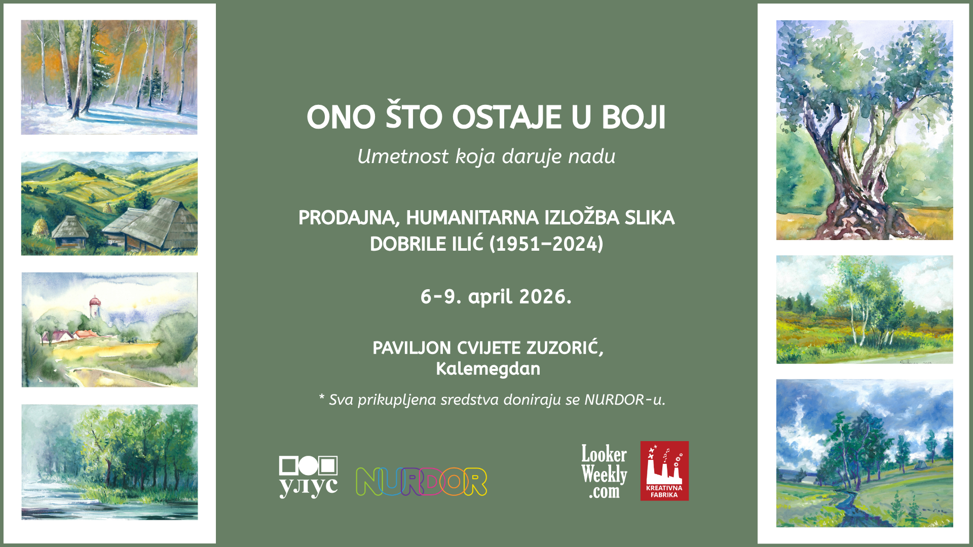 Humanitarna izložba „Ono što ostaje u boji“ u Paviljonu Cvijete Zuzorić