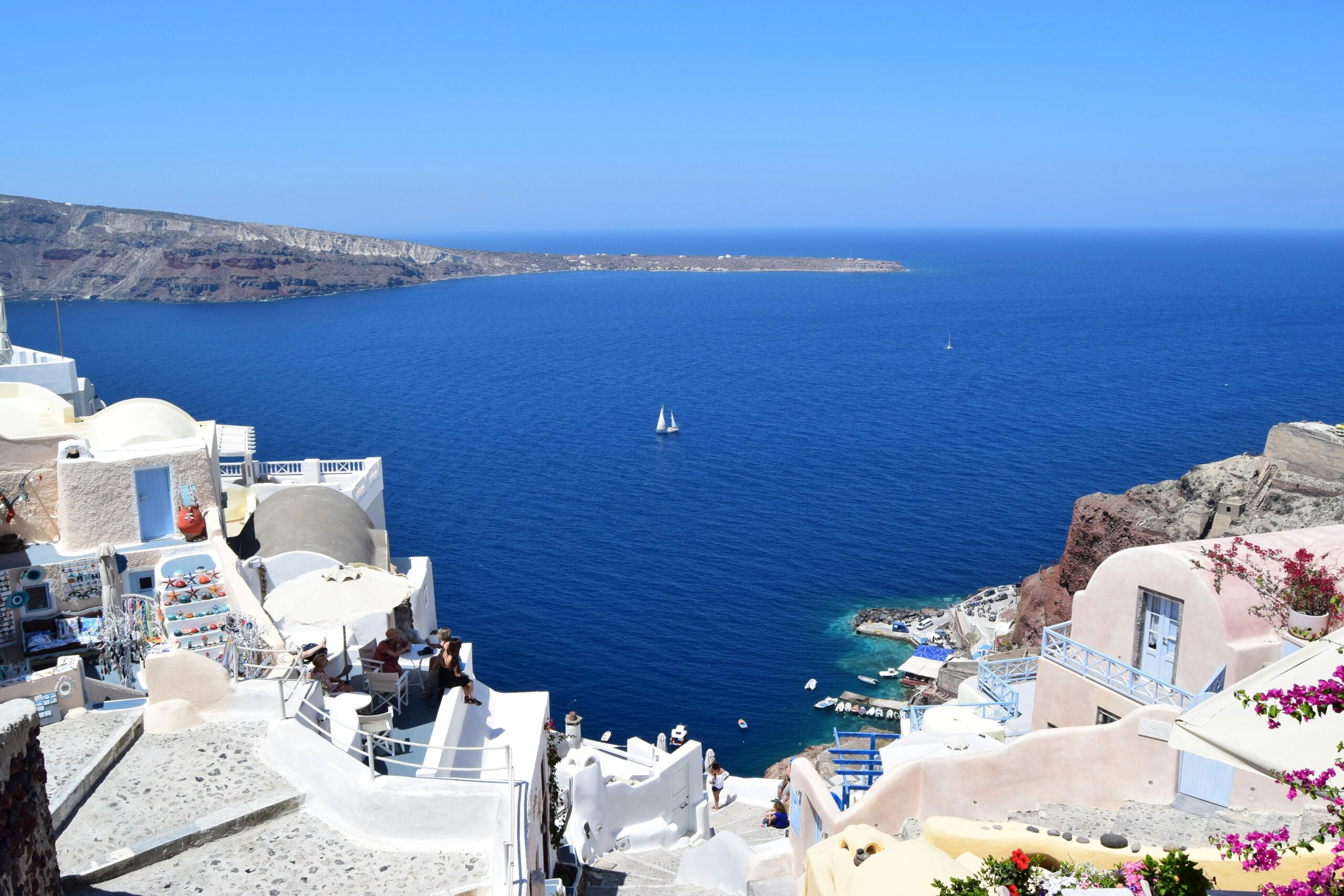 santorini, grčka, odmor, more